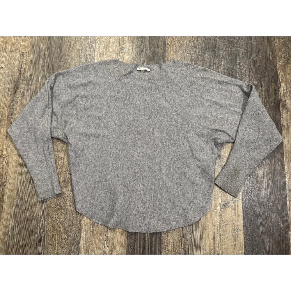 Vila‎ Milano Womens Grey Dolman Sleeve Knit Sweater Curved Hem Size Medium